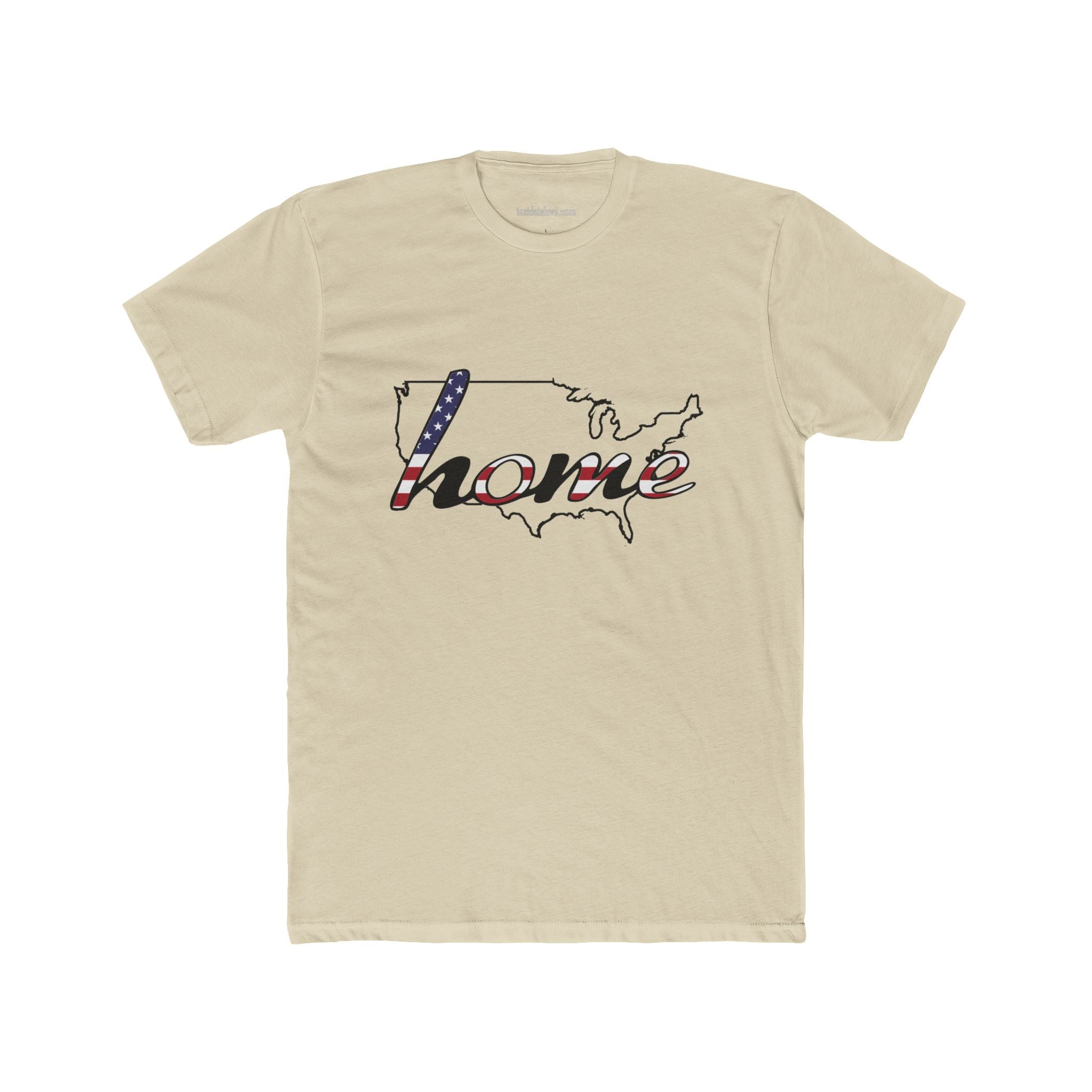 Patriotic “Home and Love" USA Map T‑Shirt — American Flag Script Tee
