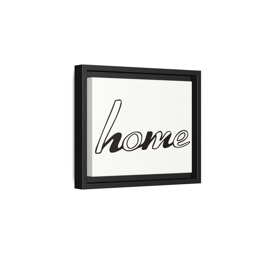 Framed Matte Canvas Wall Art — "home" Script Print