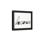 Framed Matte Canvas Wall Art — "home" Script Print