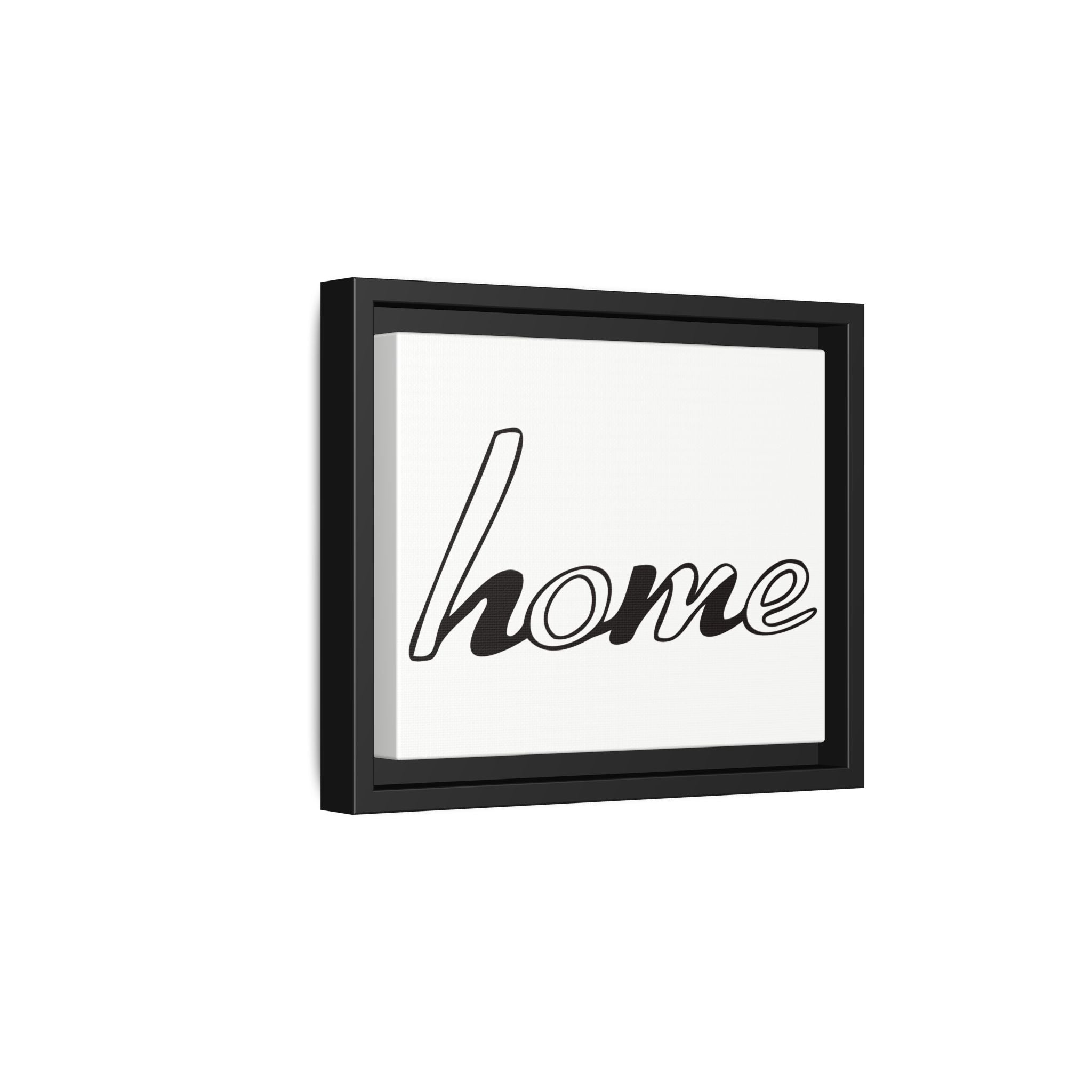 Framed Matte Canvas Wall Art — "home" Script Print
