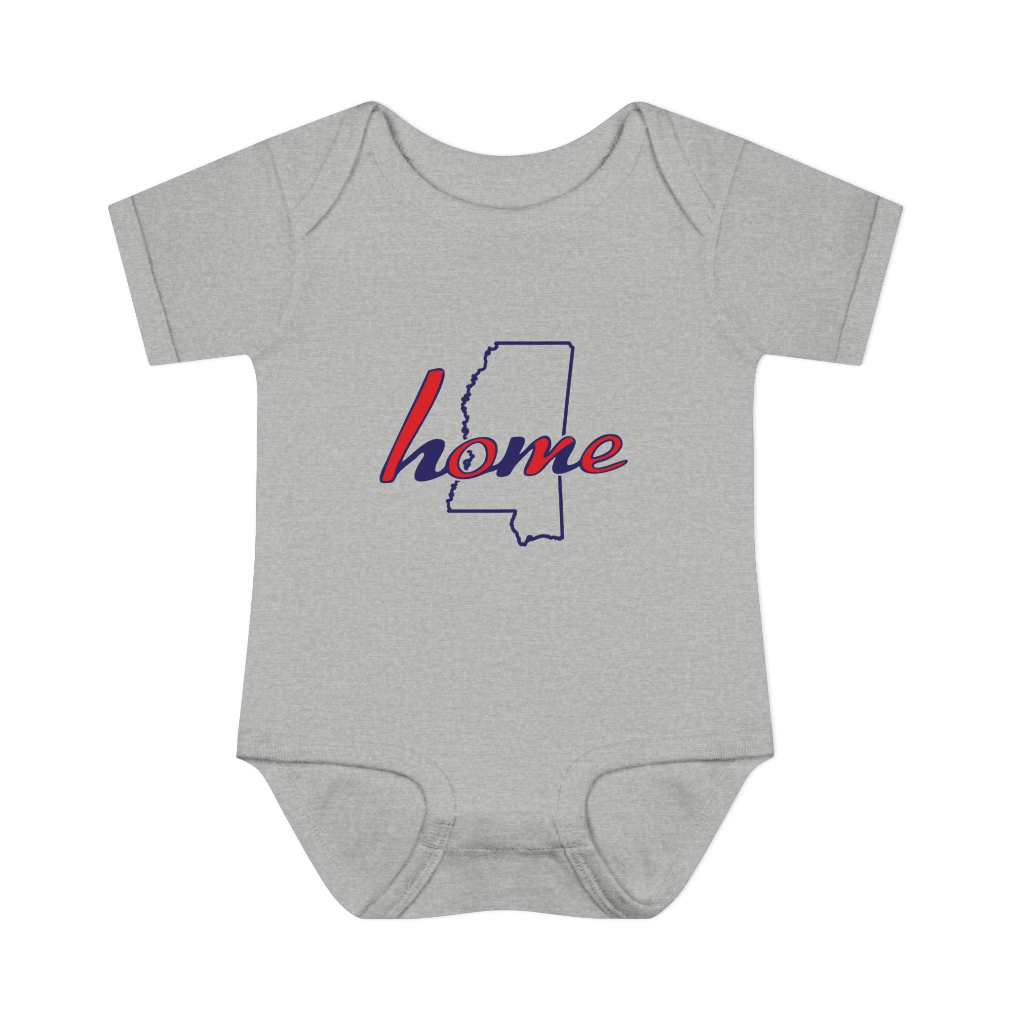 Mississippi 'Home' Infant Bodysuit — Baby Onesie with State Outline