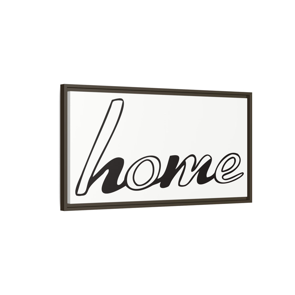 Framed Matte Canvas Wall Art — "home" Script Print