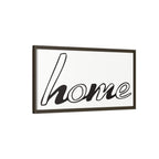 Framed Matte Canvas Wall Art — "home" Script Print