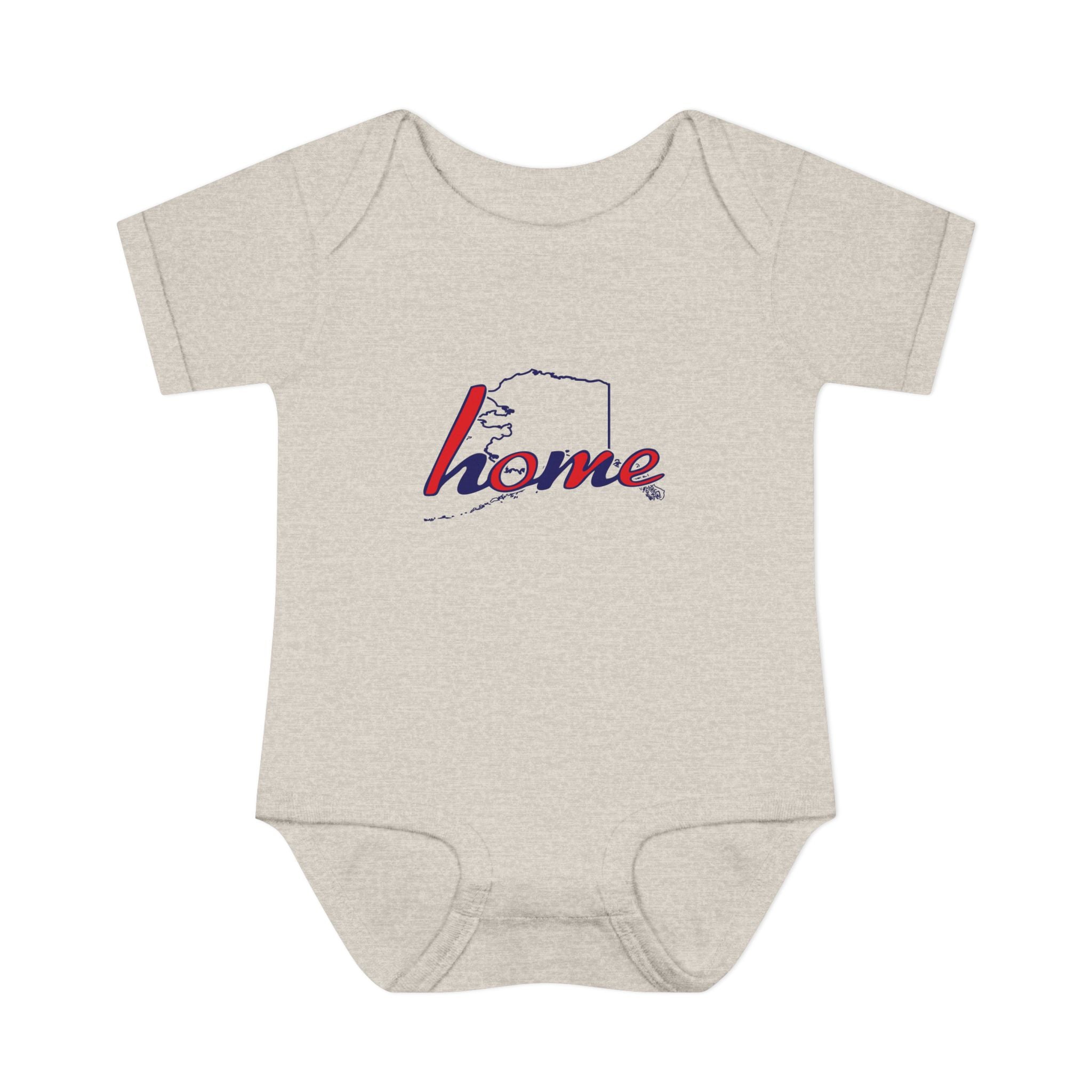 Alaska 'Home' Infant Bodysuit — Baby Onesie with State Outline