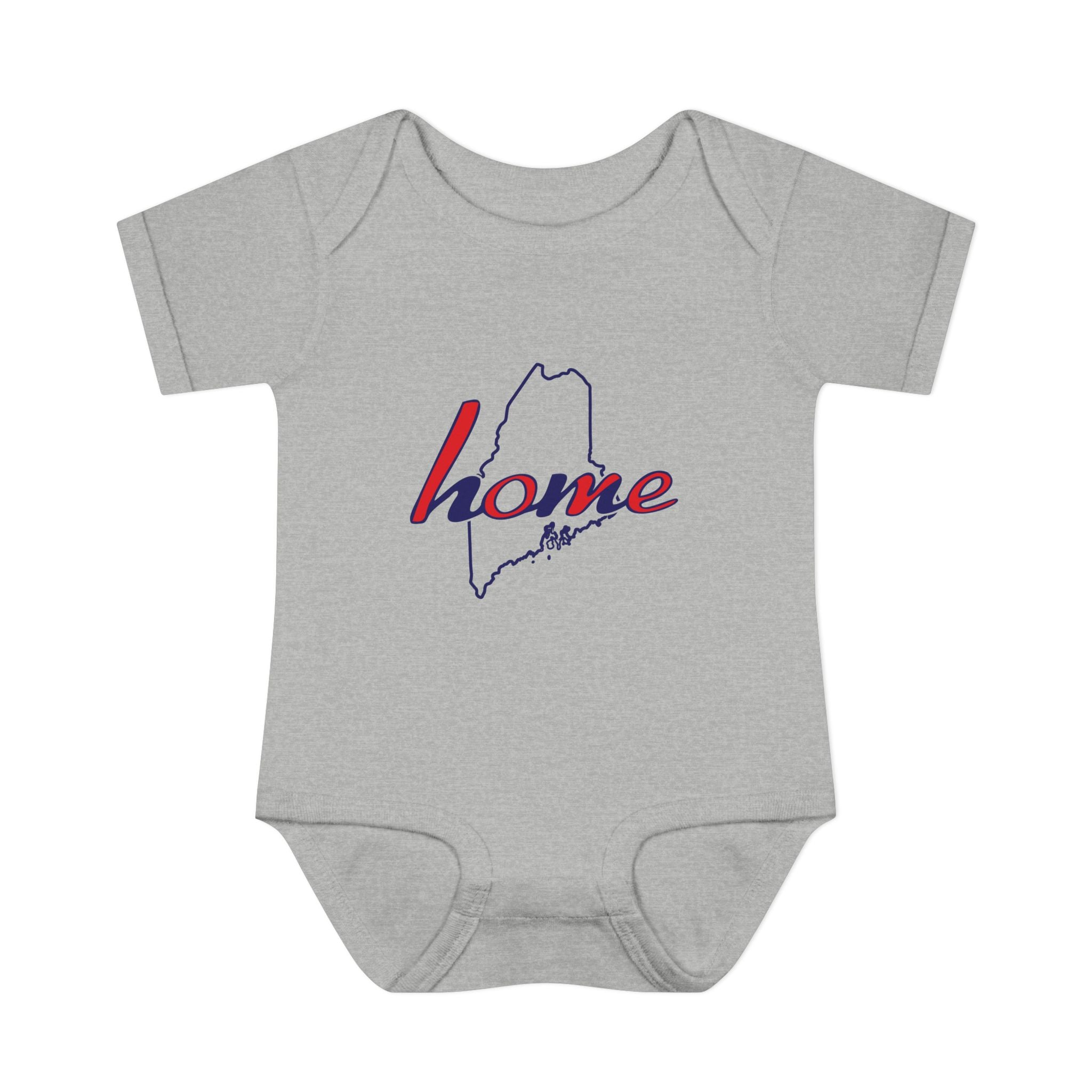Maine Home Baby Bodysuit - Infant Rib One-Piece with State Outline