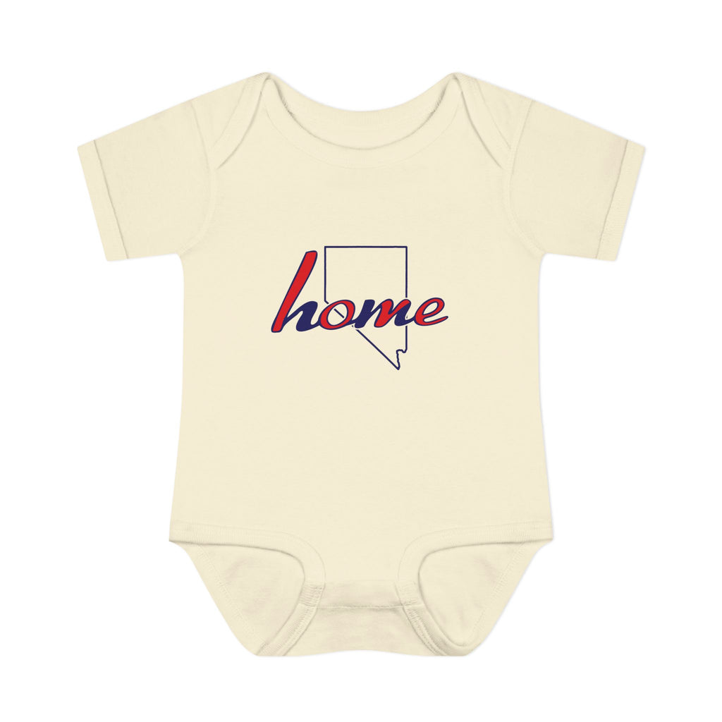 Nevada Home Baby Bodysuit — Infant Rib Onesie with State Outline