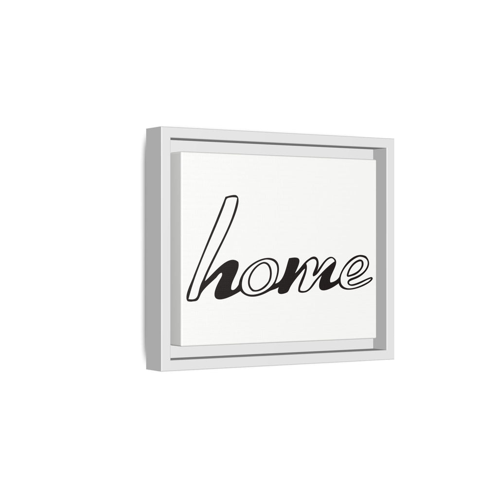 Framed Matte Canvas Wall Art — "home" Script Print