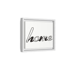 Framed Matte Canvas Wall Art — "home" Script Print