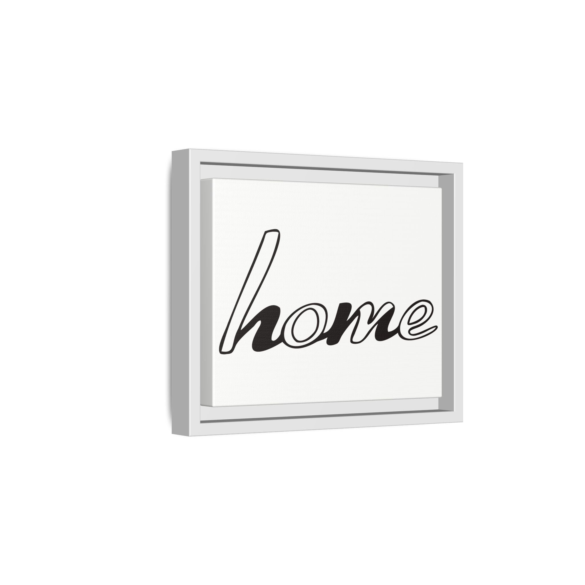 Framed Matte Canvas Wall Art — "home" Script Print