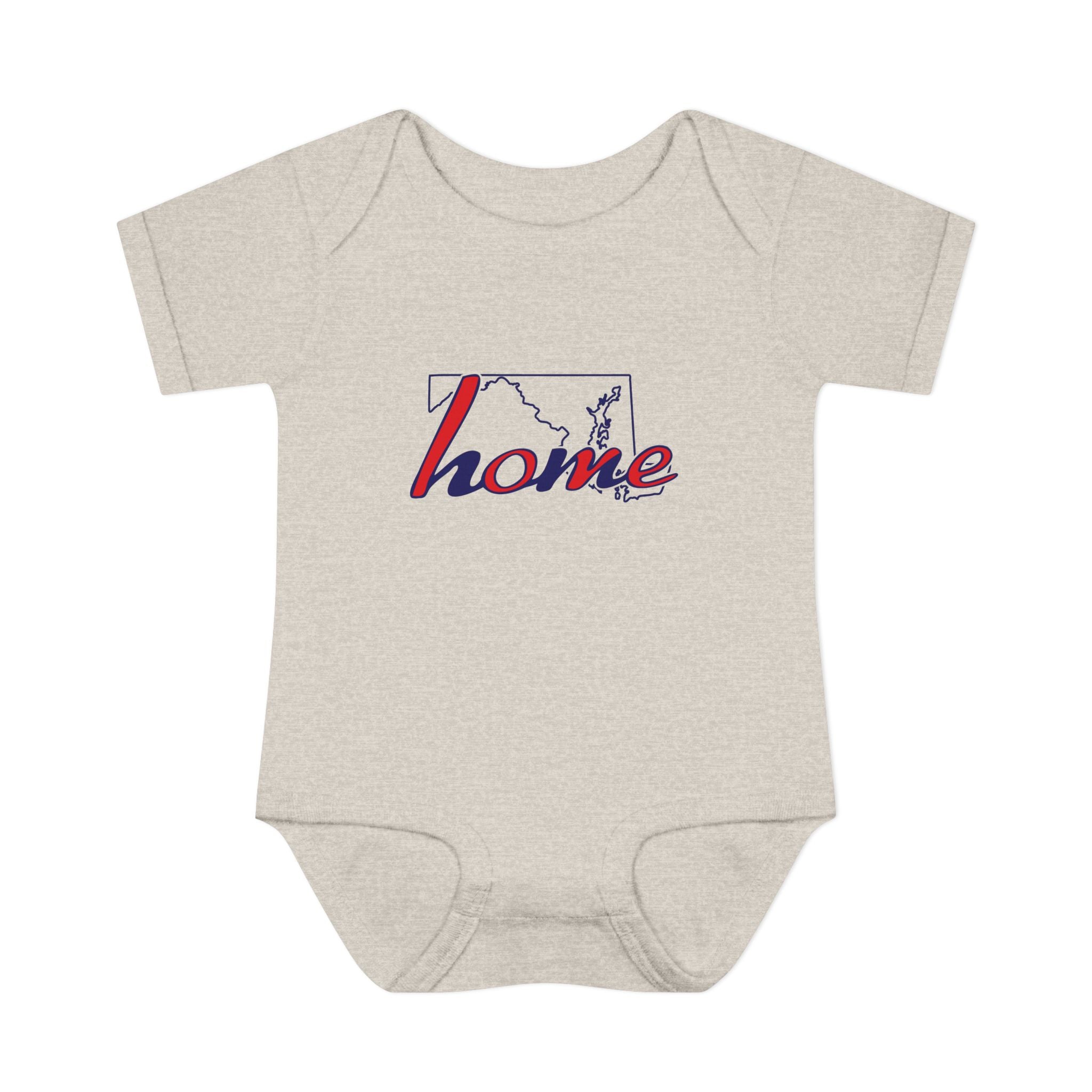 Maryland 'Home' Infant Bodysuit — Baby Onesie with State Outline