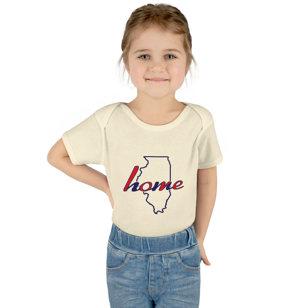 Illinois 'Home' Infant Bodysuit — Baby Onesie with State Outline