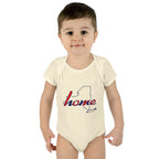 New York Home Infant Bodysuit — Baby Onesie with "home" State Outline