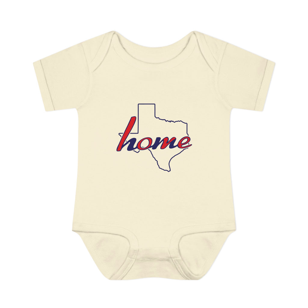 Texas 'Home' Infant Bodysuit — Baby Onesie with State Outline
