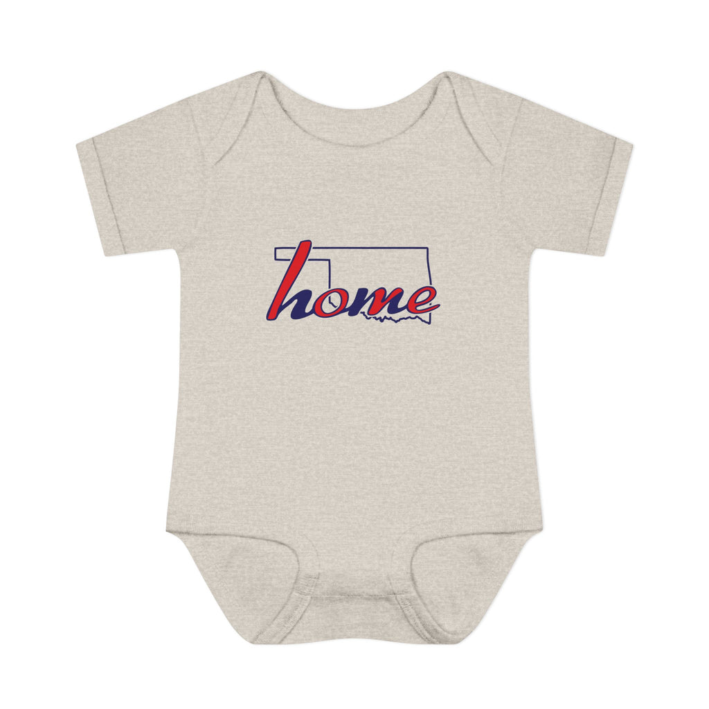 Oklahoma 'Home' Infant Bodysuit — Baby Onesie with State Outline