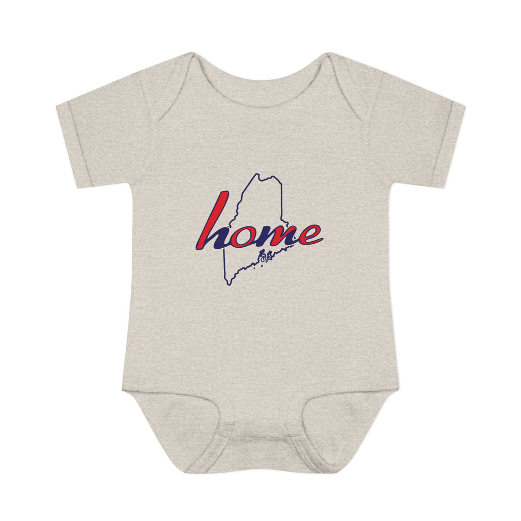 Maine Home Baby Bodysuit - Infant Rib One-Piece with State Outline