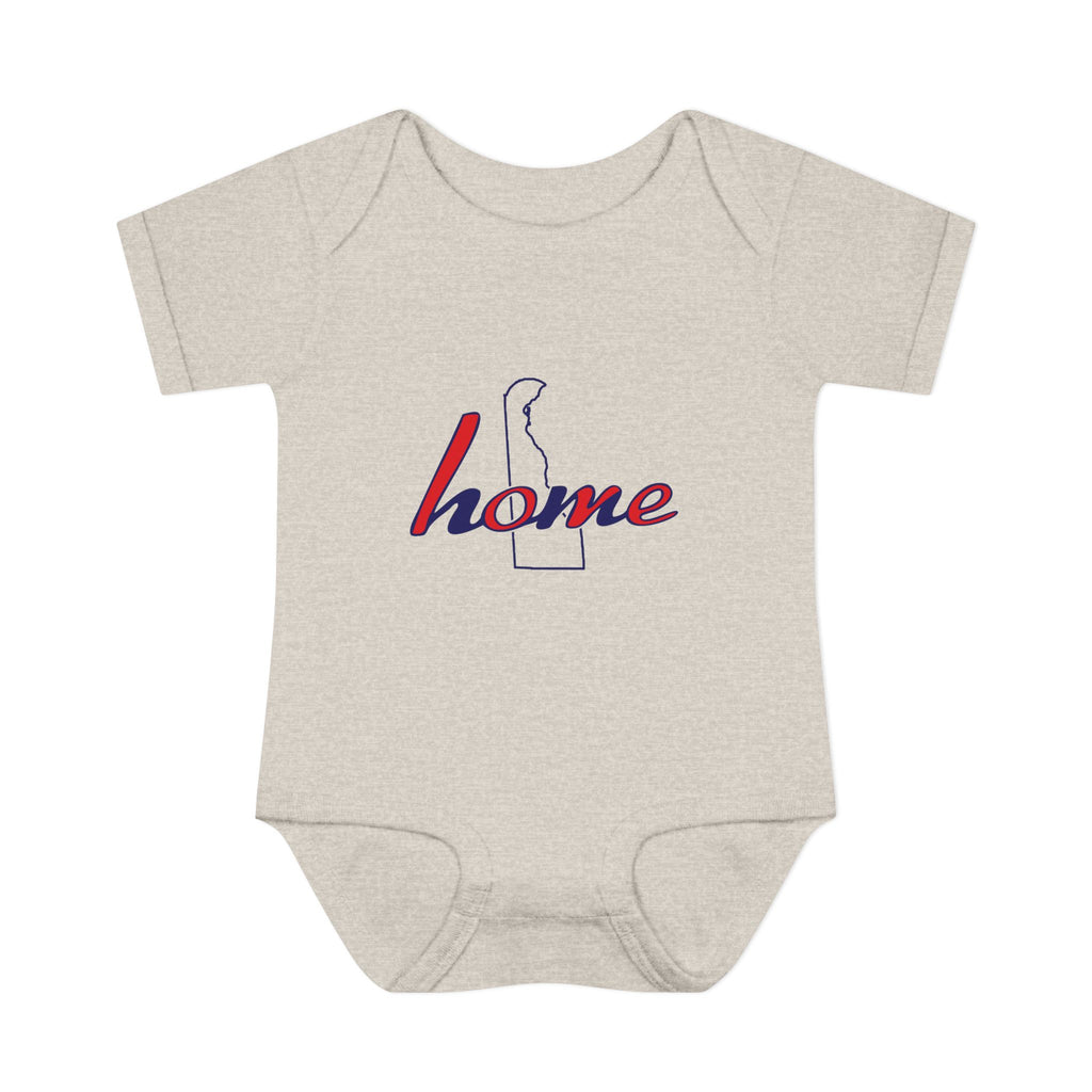 Delaware 'Home' Infant Bodysuit — Baby Onesie with State Outline