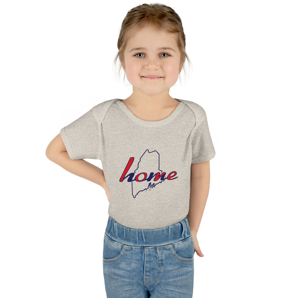 Maine Home Baby Bodysuit - Infant Rib One-Piece with State Outline