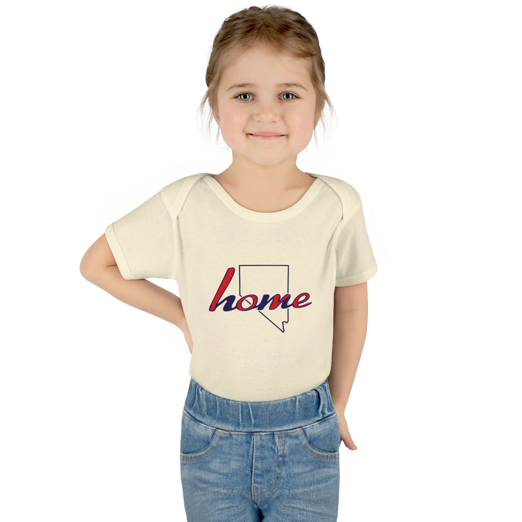 Nevada Home Baby Bodysuit — Infant Rib Onesie with State Outline