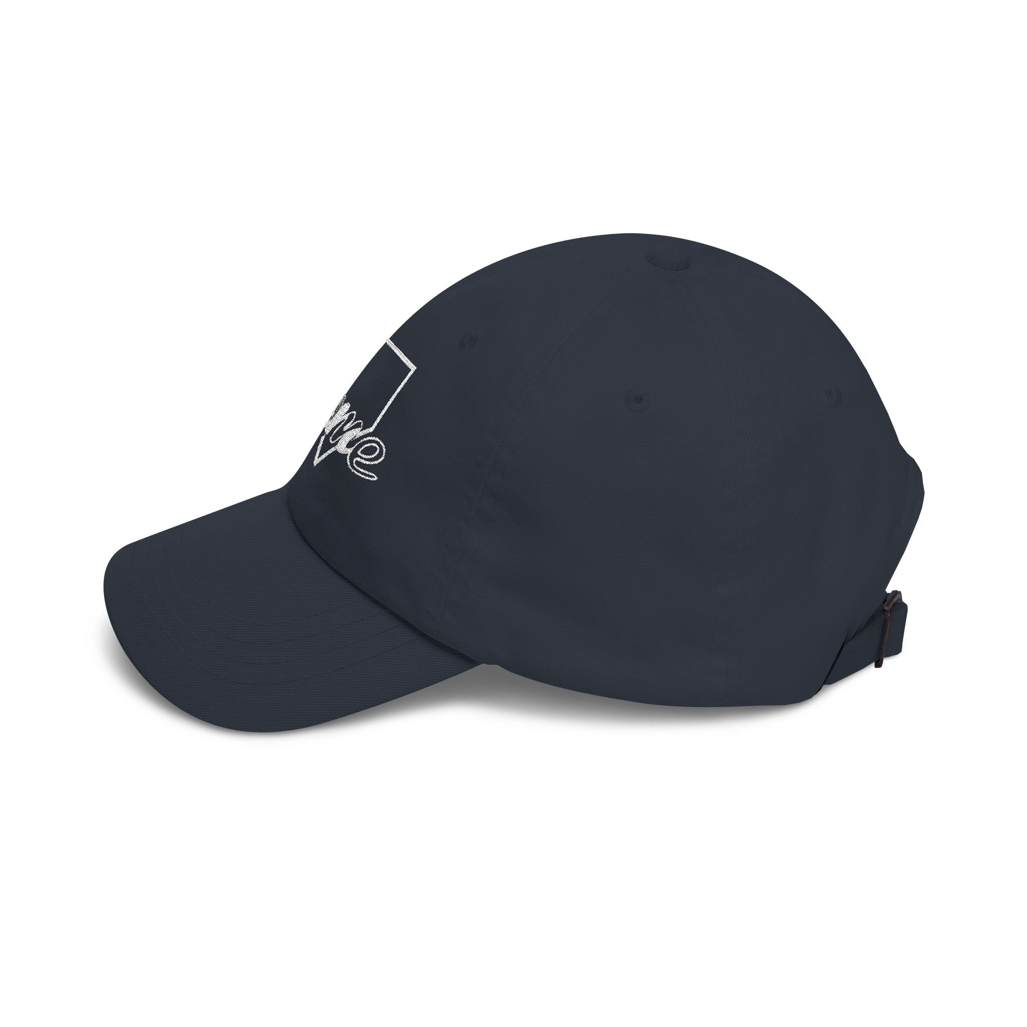 Home Plate Cap — Minimal White Embroidered Baseball/Softball Hat