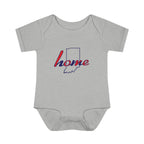 Indiana 'Home' Infant Bodysuit — Baby Onesie with State Outline