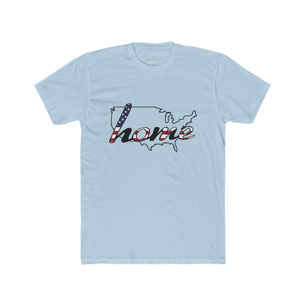 Patriotic “Home and Love" USA Map T‑Shirt — American Flag Script Tee