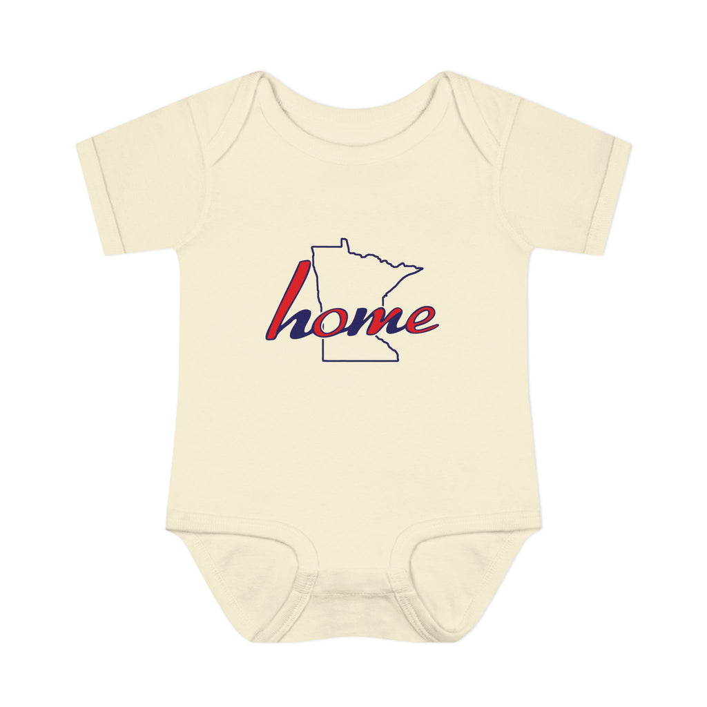 Minnesota 'Home' Infant Bodysuit — Baby Onesie with State Outline