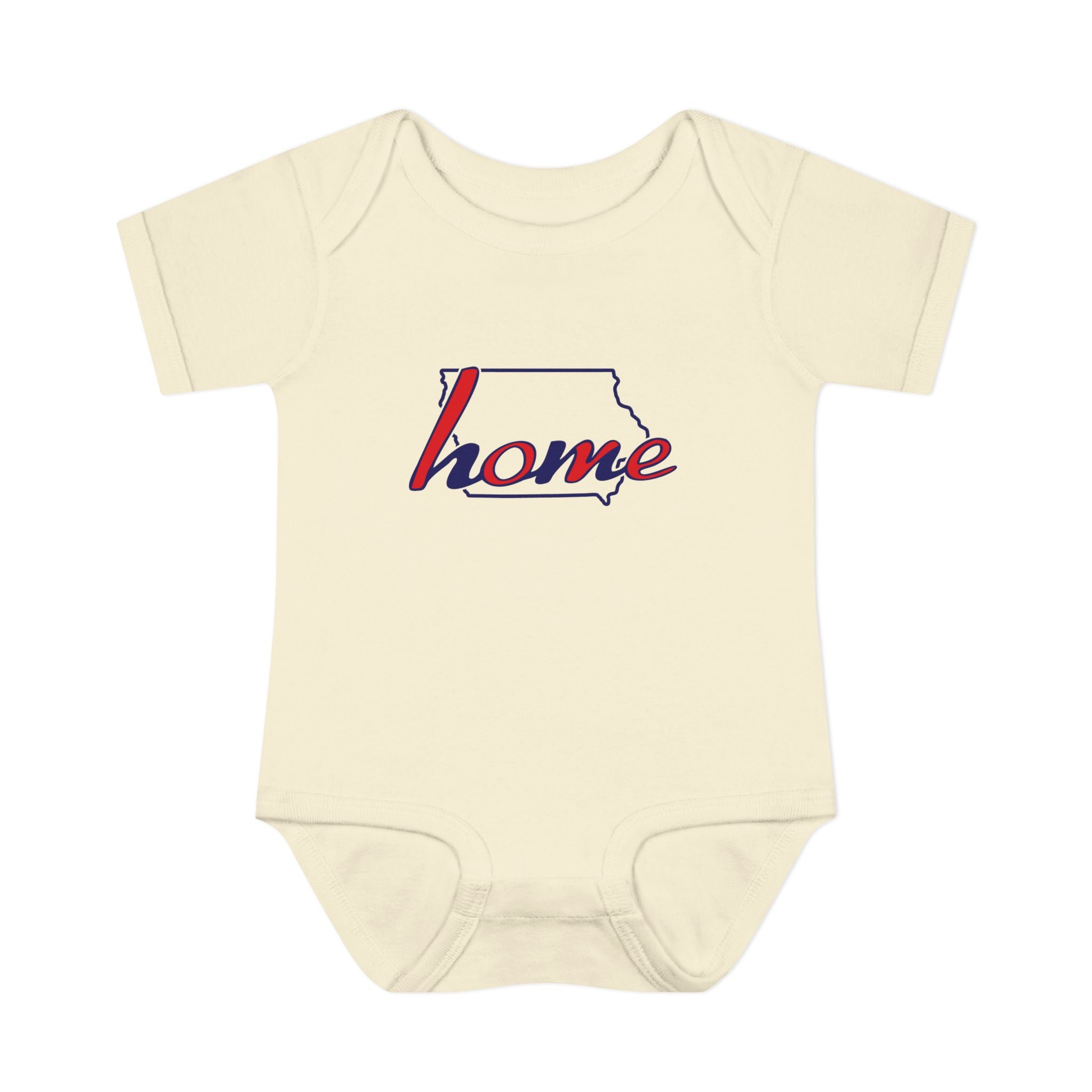 Iowa 'Home' Infant Bodysuit — Baby Onesie with State Outline