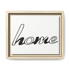 Framed Matte Canvas Wall Art — "home" Script Print