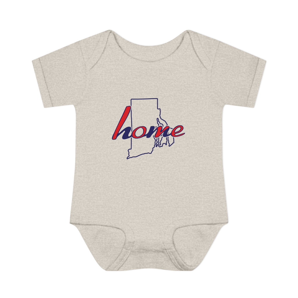 Rhode Island 'Home' Infant Bodysuit — Baby Onesie with State Outline