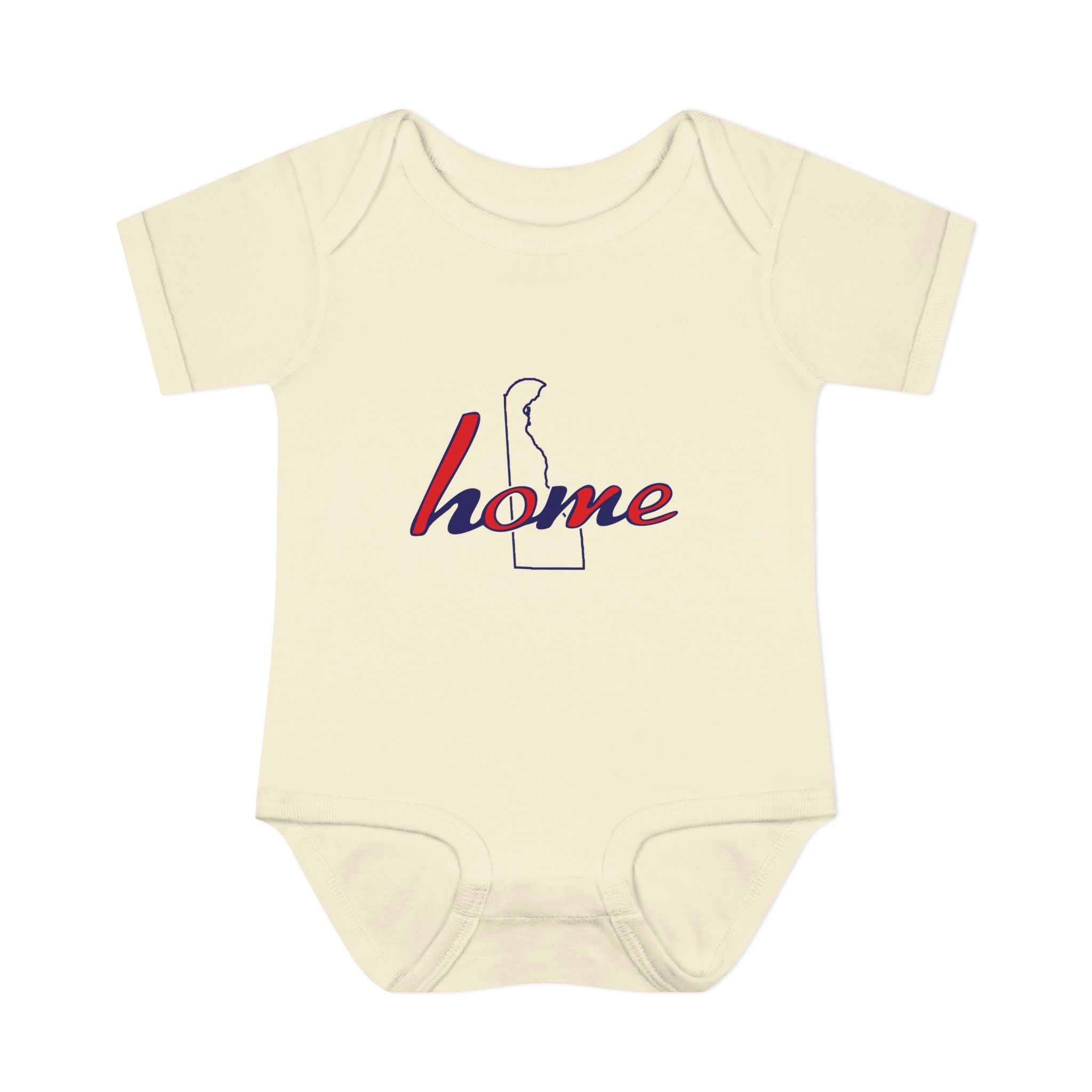 Delaware 'Home' Infant Bodysuit — Baby Onesie with State Outline