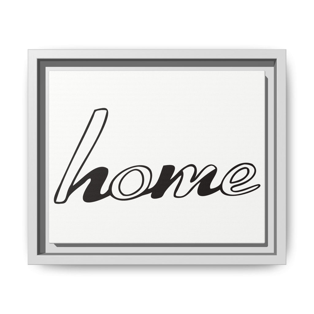 Framed Matte Canvas Wall Art — "home" Script Print
