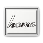 Framed Matte Canvas Wall Art — "home" Script Print
