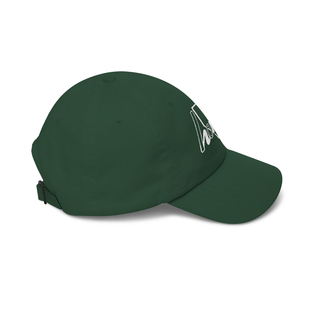 Home Plate Cap — Minimal White Embroidered Baseball/Softball Hat
