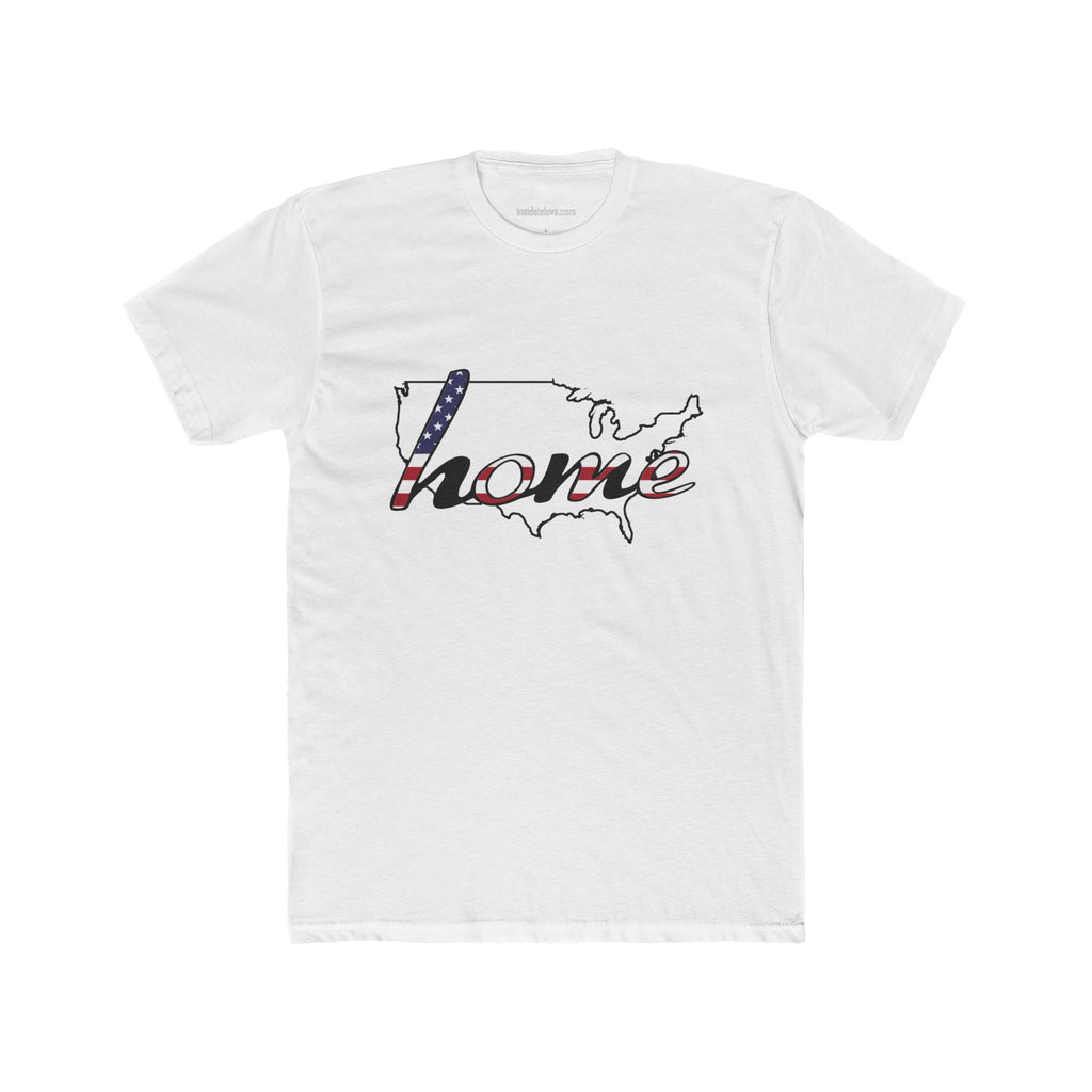 Patriotic “Home and Love" USA Map T‑Shirt — American Flag Script Tee