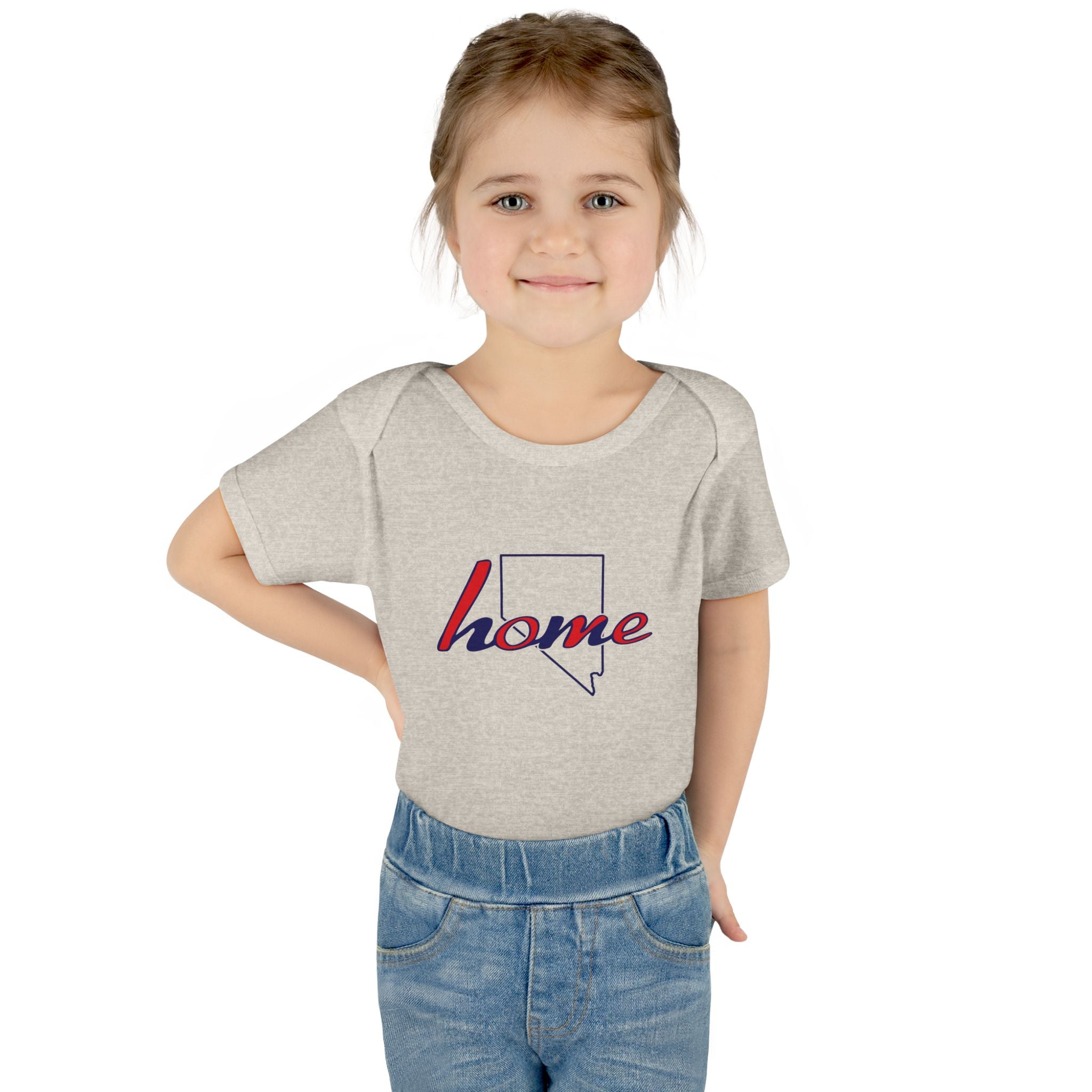 Nevada Home Baby Bodysuit — Infant Rib Onesie with State Outline