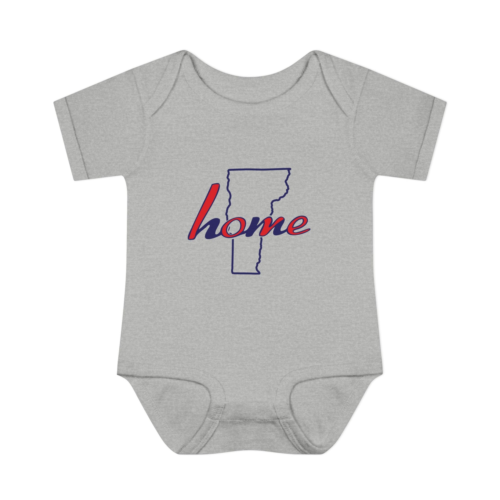Vermont 'Home' Infant Bodysuit — Baby Onesie with State Outline