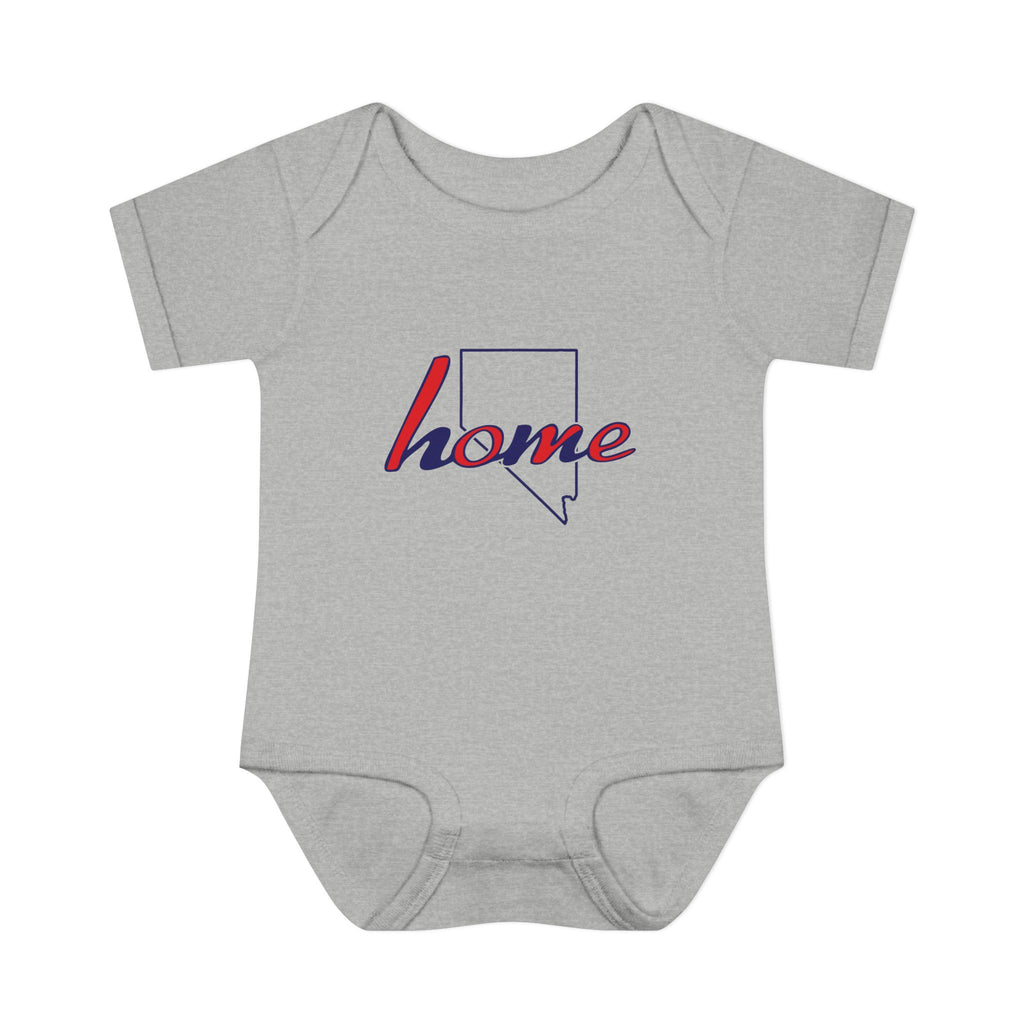Nevada Home Baby Bodysuit — Infant Rib Onesie with State Outline