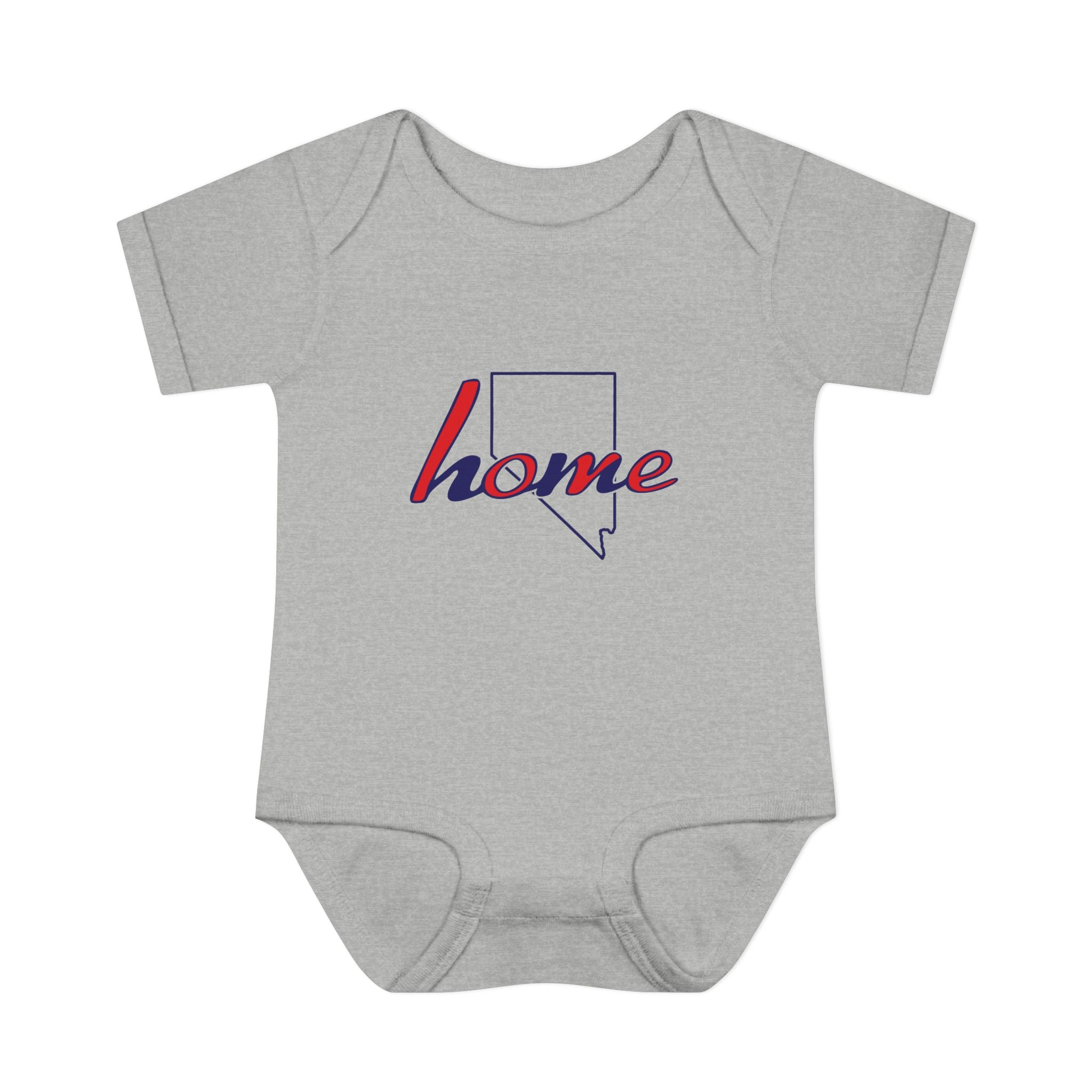 Nevada Home Baby Bodysuit — Infant Rib Onesie with State Outline