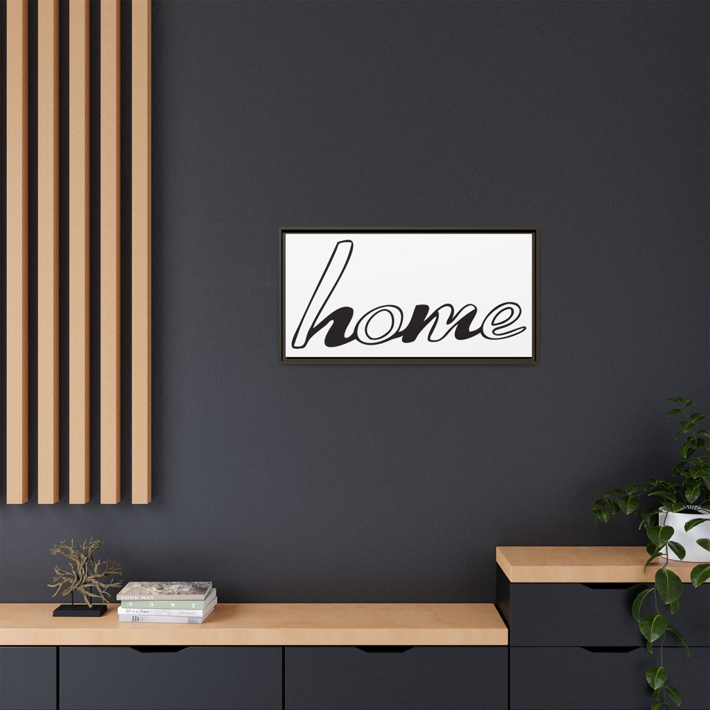 Framed Matte Canvas Wall Art — "home" Script Print