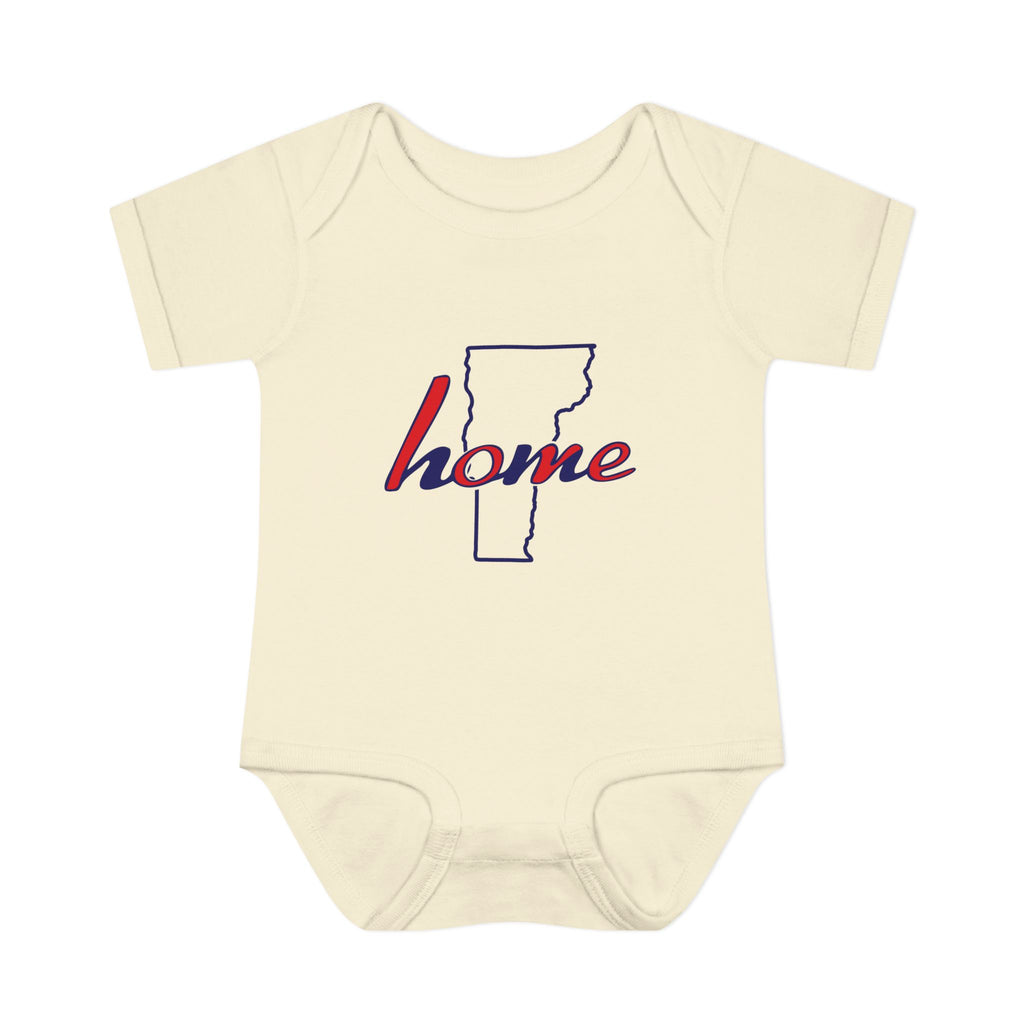 Vermont 'Home' Infant Bodysuit — Baby Onesie with State Outline