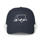 Home Plate Cap — Minimal White Embroidered Baseball/Softball Hat