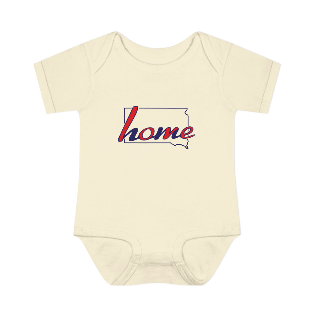 South Dakota 'Home' Infant Bodysuit — Baby Onesie with State Outline