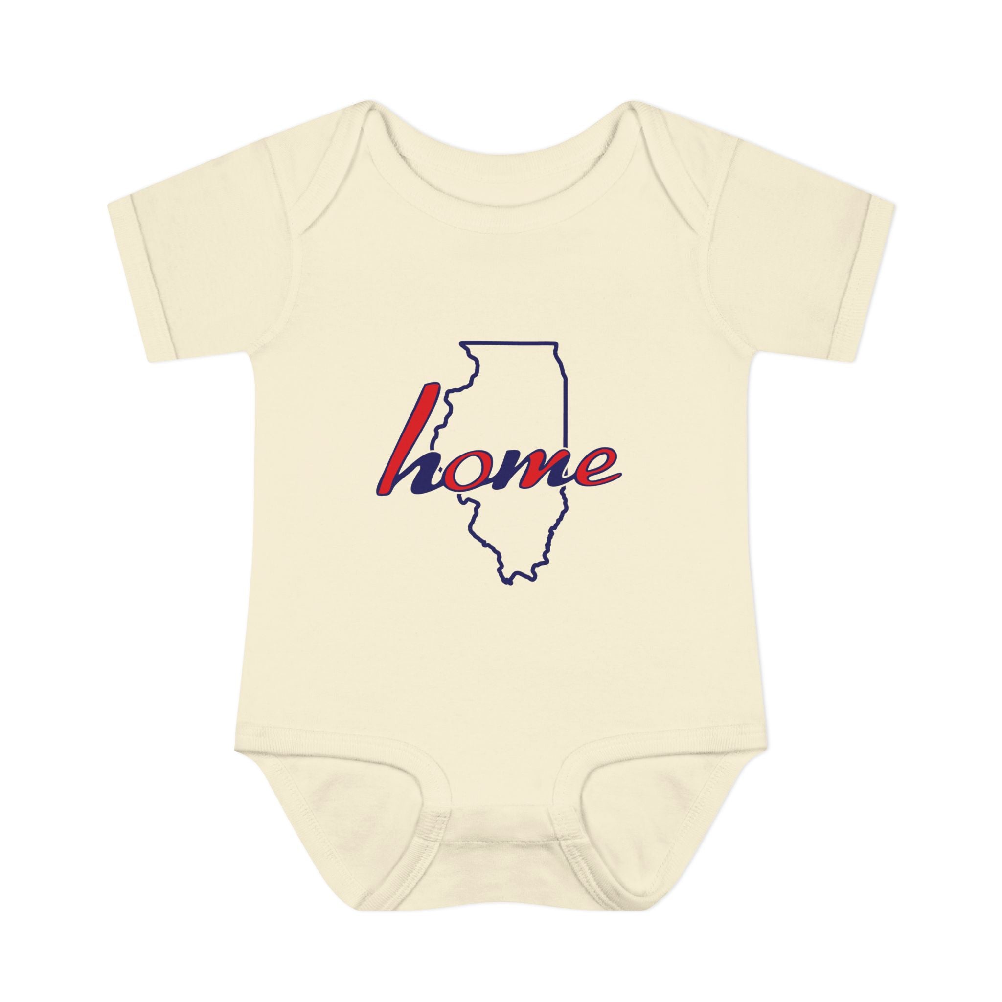 Illinois 'Home' Infant Bodysuit — Baby Onesie with State Outline