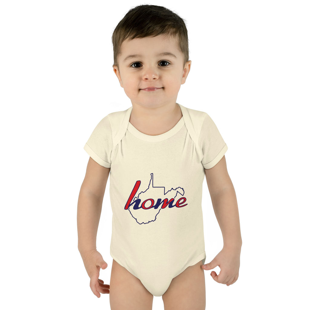 West Virginia 'Home' Infant Bodysuit — Baby Onesie with State Outline