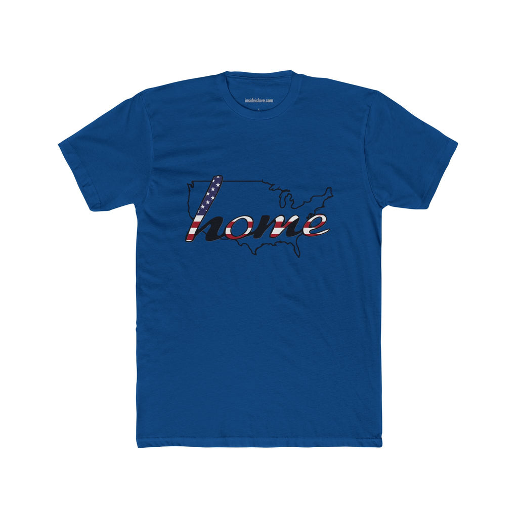 Patriotic “Home and Love" USA Map T‑Shirt — American Flag Script Tee